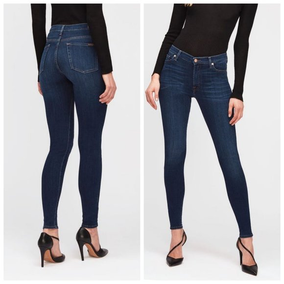 7 FOR ALL MANKIND Blue Skinny Jeans